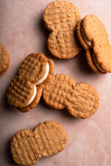 peanut chip cookies on rose table