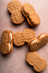 peanut chip cookies on rose table