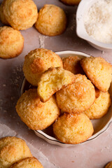 Tender coconut cookies made from ingredients
