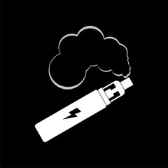 Vaping icon isolated on black background