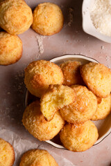 Tender coconut cookies made from ingredients