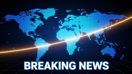 Breaking news world map graphic