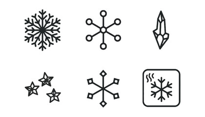 Winter snowflake icon set vector design christmas holiday season