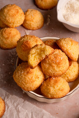 Tender coconut cookies made from ingredients