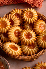 cookies butter with orange flower sweet jam