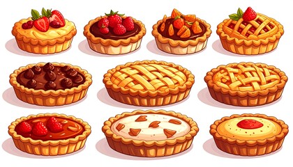 Delicious Assortment of Miniature Fruit Pies and Tarts.