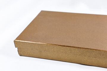 Gift box present souvenir prize reward with bronze gold old grunge vintage rustic copper texture