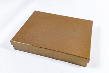 Gift box present souvenir prize reward with bronze gold old grunge vintage rustic copper texture