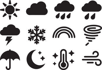 Naklejka premium Weather icons set for forecasts and climate information