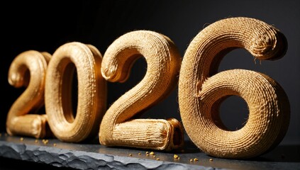 Golden 2026 numbers new year celebration decoration