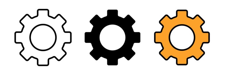 Settings icon settings, commonly shown as a gear or cogwheel, indicating system configuration, preferences, or adjustments in an interface.