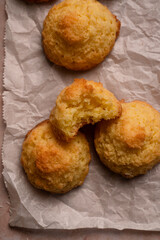 Tender coconut cookies made from ingredients
