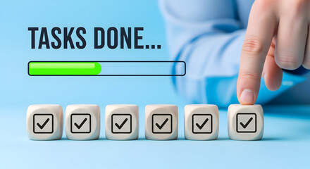 Achieve task completion with progress bar and checkboxes for team success