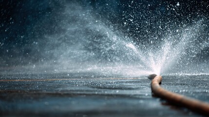 Obraz premium oligarchy. An out-of-control fire hose writhing wildly, spraying water in all directions. mobility guides, transit brochures, designed for transport & logistics marketing, used by interior designers.