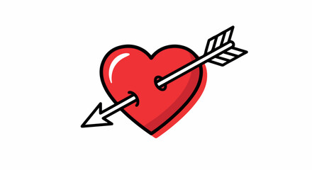 Heart pierced by arrows with transparent background