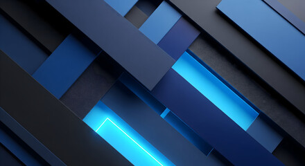 Dynamic abstract background with glowing blue light and sleek geometric shapes