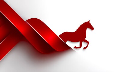 Red fiery horse illustration for a New Year celebration banner design