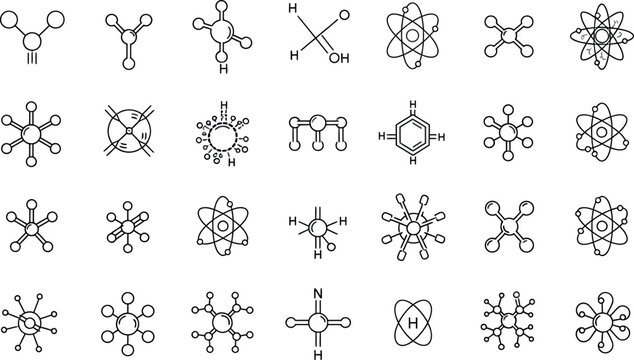 Collection of intricate hand drawn abstract geometric symbols and decorative elements in a grid layout