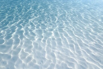 The Stark White Sandy Bottom of a Tropical Lagoon with Ripple Patterns Calm Ocean Floor Aesthetic