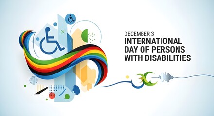 Celebrate International Day of Persons with Disabilities with vibrant design, promoting inclusivity and accessibility for all on December 3rd