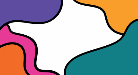 Colorful abstract shapes background with white space