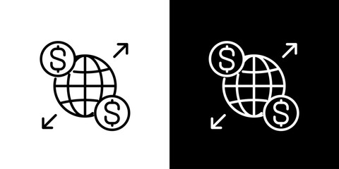 Global Finance and International Trade Icon Depicting Worldwide Transactions and Economy