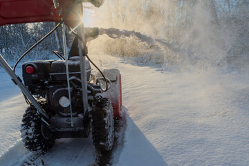 Snow cleaning with cleaner.