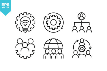 Set of line icons Business Strategy. Outline icons collection stock illustration