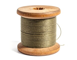Vintage wooden spool of thread, essential for sewing and various craft projects