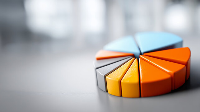 Close Up, Abstract bar and pie charts showing company revenue growth ,