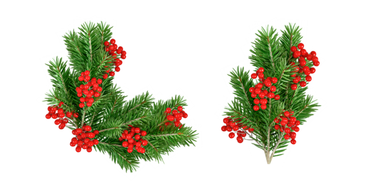 christmas wreath on white background - Powered by Adobe