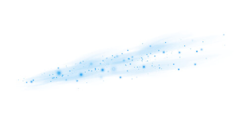 Blue Winter Storm with Blizzard Snowflakes, Frosty Wind Effect, and Transparent Background for Cold Weather or Christmas Designs