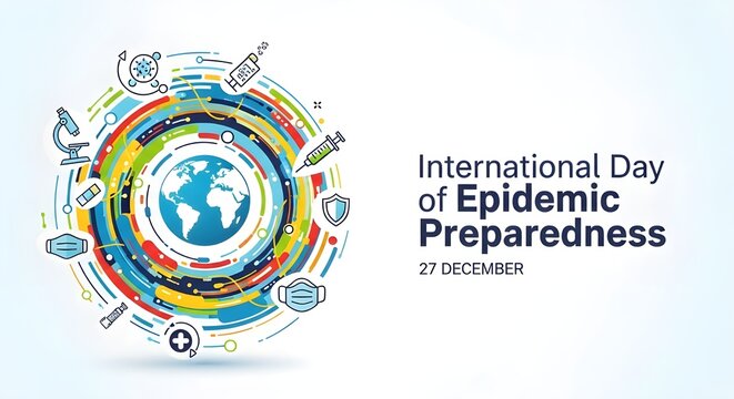 Promote global health awareness with this vibrant design for International Day of Epidemic Preparedness, fostering understanding and action worldwide