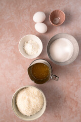 butter plate closeup whipped ingredient with flour sugar eggs 
