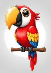 Macaw parrot perched on a branch, perfect for tropical themes
