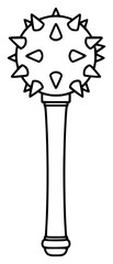 A black and white line drawing of a maraca with spikes on it, clip art, explosion, footstall, glass vase, illustration, pillar, pole, spike, against transparent background