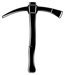 A black and white silhouette of a hammer on a plain , ax, black, hammer, handle, icon, illustration, profile, tool, against transparent background