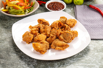 Golden crispy Breaded calamari snack