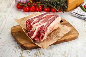 Raw beef ribs for cooking