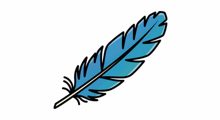 Obraz premium Blue feather with transparent background