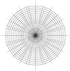 Obraz premium Radial grid silhouette emanating from a central point