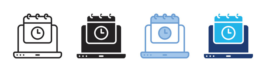 Schedule icon set multiple style collection