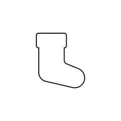 Christmas sock line isolated