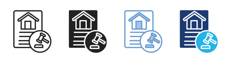 Foreclosure icon set multiple style collection
