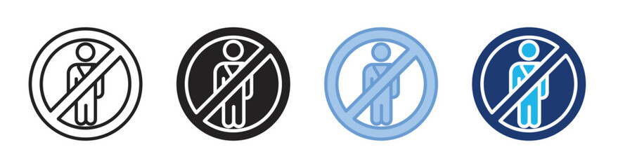No entry icon set multiple style collection