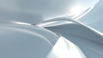 Abstract Curves in Light Blue and White