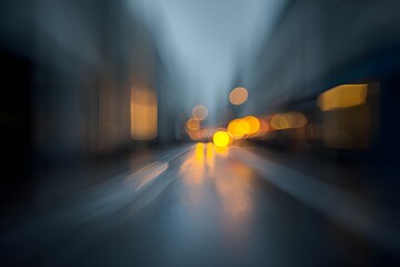 Blurred City Lights at Night