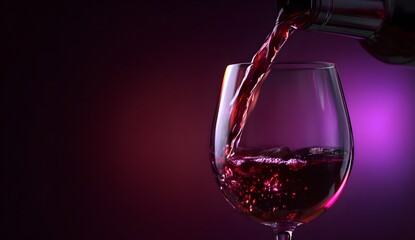 Pouring Red Wine in a Glass