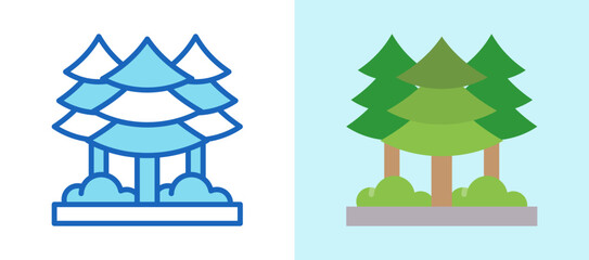Obraz premium Forest multistyle icon