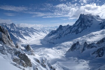Obraz premium Vast glacier panorama in pristine alpine environment